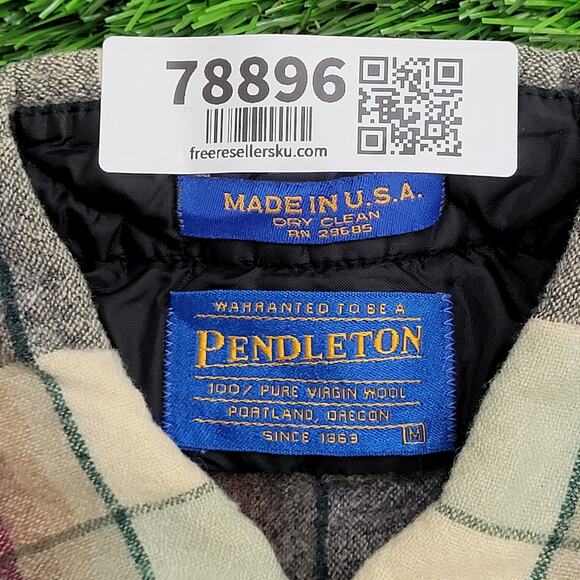 Vintage Pendleton Wool Shirt Medium 20x27 Flannel Elbow-Patch - Picture 8 of 10